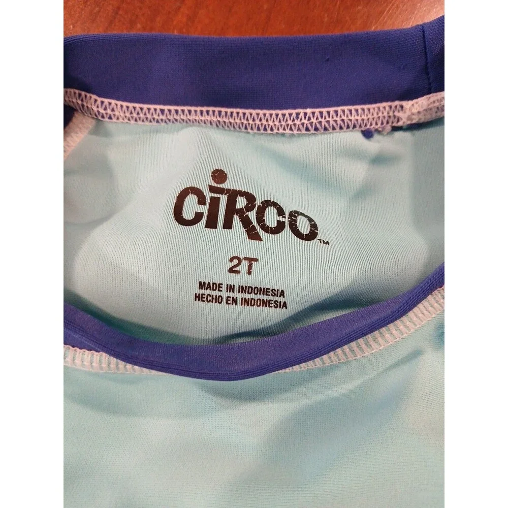 Toddler Swim Shirt by Circo Size 2T Beach Purple Whale Blue Short Sleeve